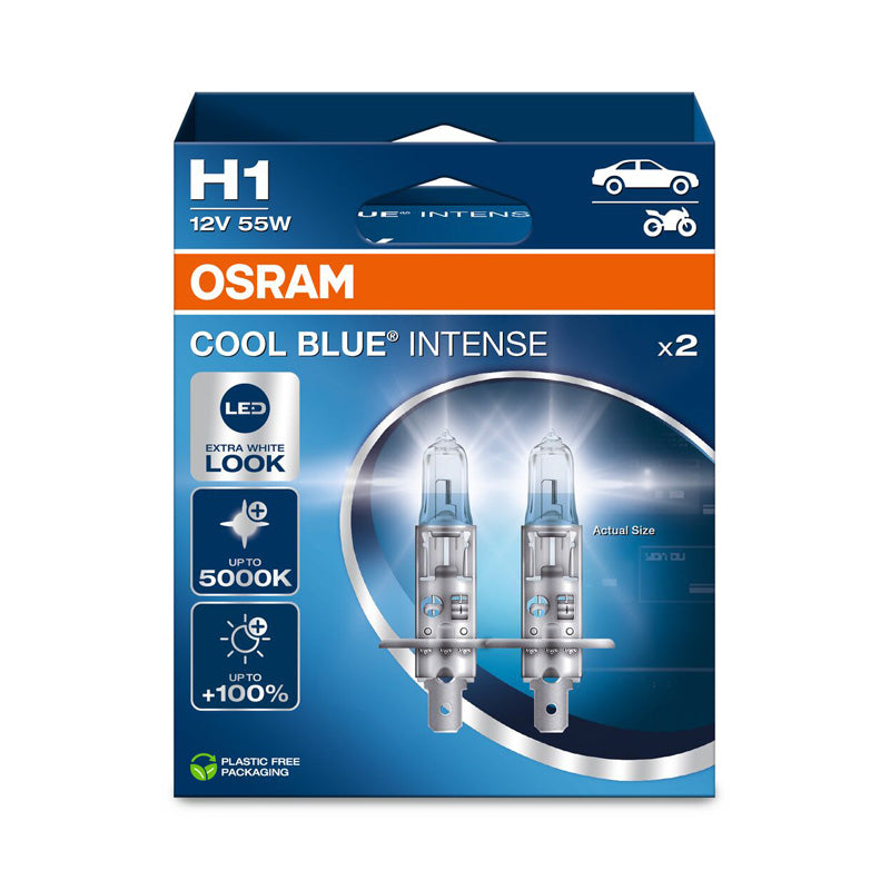 Osram, Cool Blue Intense NextGen Halogen Birnen - H1 - 12V/55W - Satz à 2 Stück, Blau