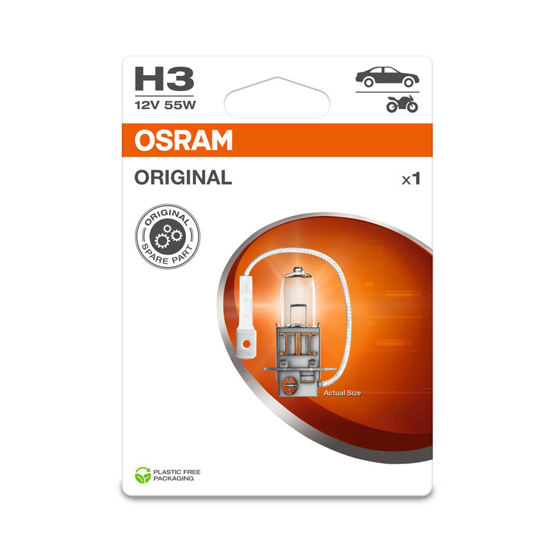 Osram, Original Halogen Birne - H3 - 12V/55W - pro Stück, Weiss