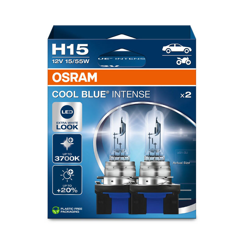 Osram, Cool Blue Intense NextGen Halogen Birnen - H15 - 12V/55-15W - Satz à 2 Stück, Blau