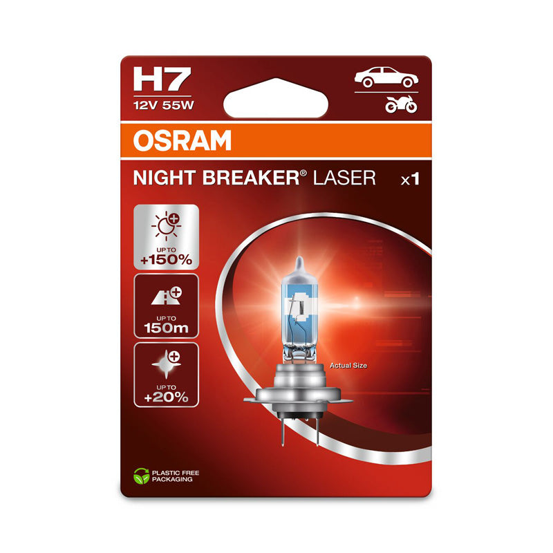 Osram, Night Breaker Laser Halogen Birne - H7 - 12V/55W - Pro Stück, Blau