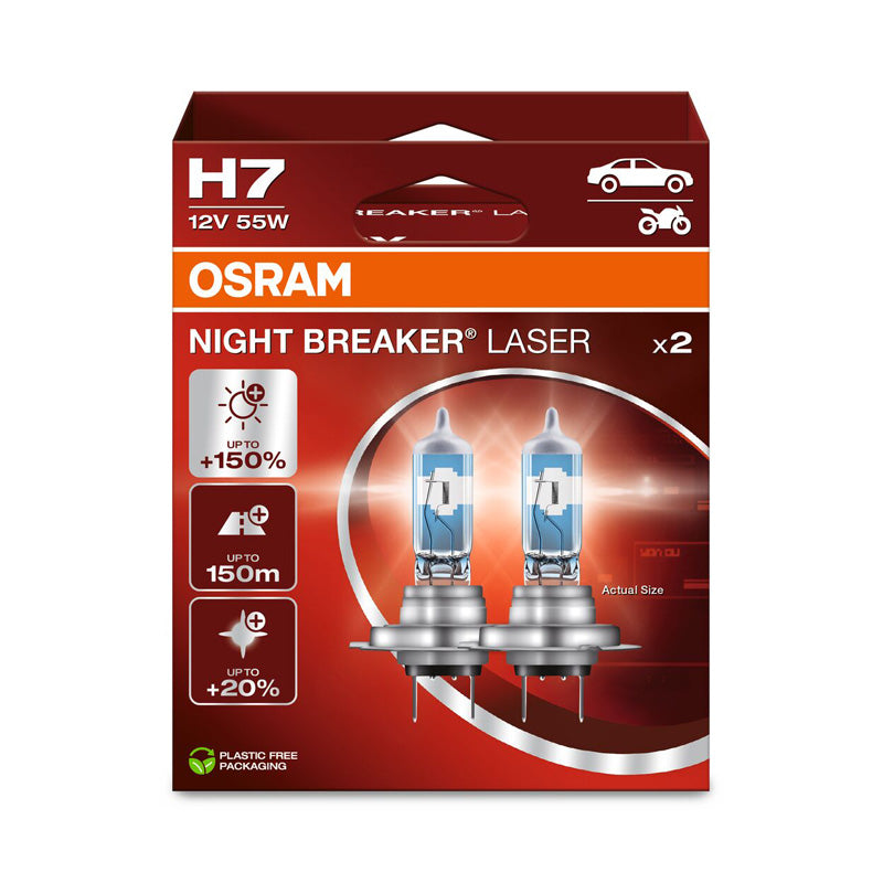 Osram, Night Breaker Laser Halogen Birnen - H7 - 12V/55W - Satz à 2 Stück, Blau