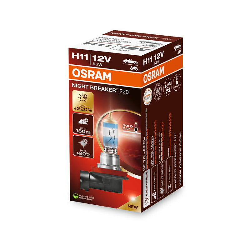 Osram, Night Breaker 220 Halogen Birne - H11 - 12V/55W - 1 Stück, Gold