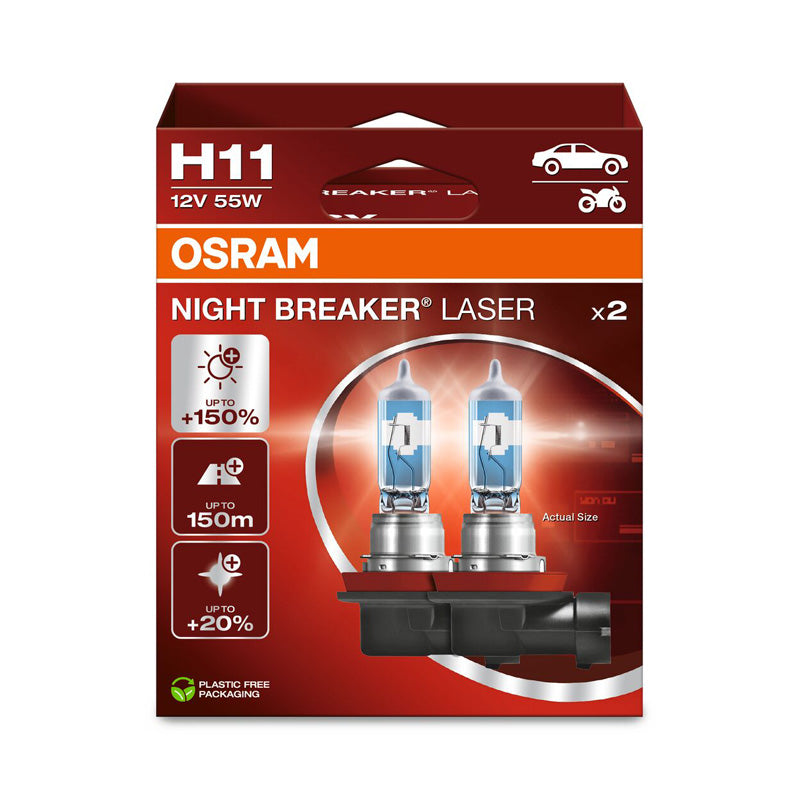 Osram, Night Breaker Laser Halogen Birnen - H11 - 12V/55W - Satz à 2 Stück, Blau