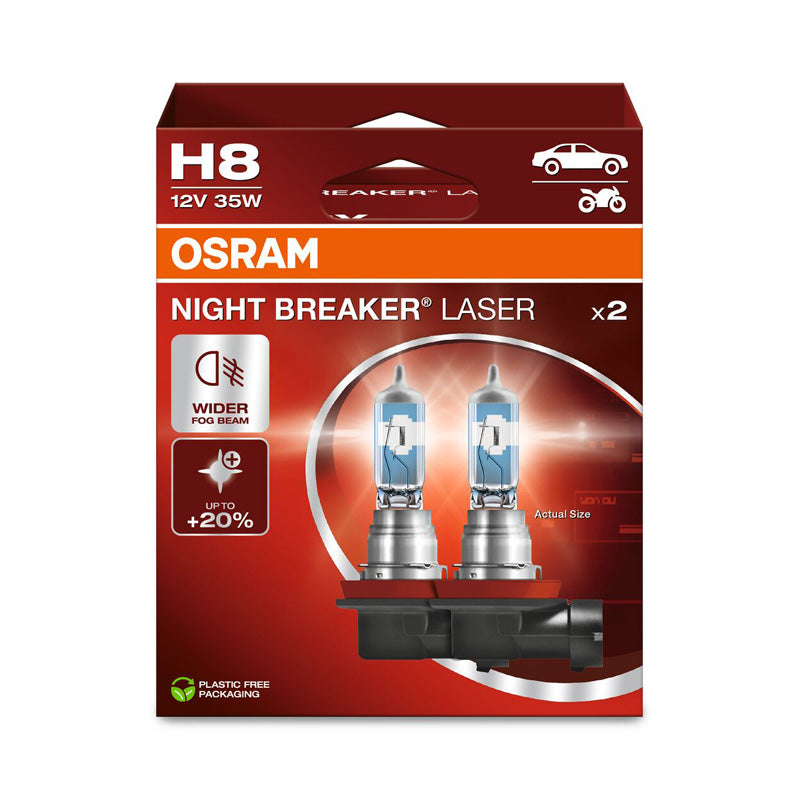 Osram, Night Breaker Laser Halogen Birnen - H8 - 12V/35W - Satz à 2 Stück, Blau