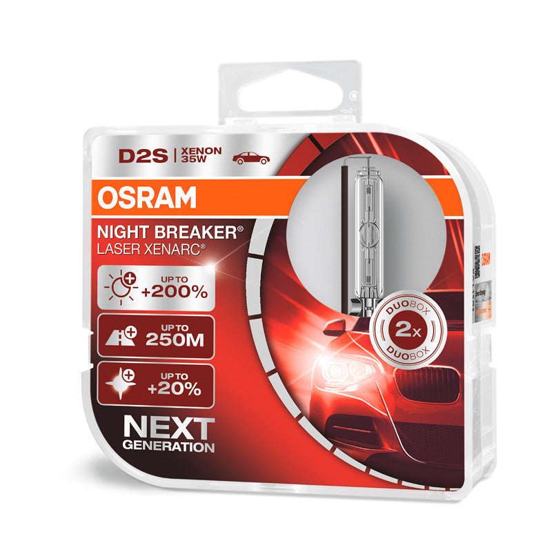 Osram, Xenarc Night Breaker Laser HID-Xenon Birnen D2S - 12V/35W - Satz à 2 Stück (4500k), Weiss