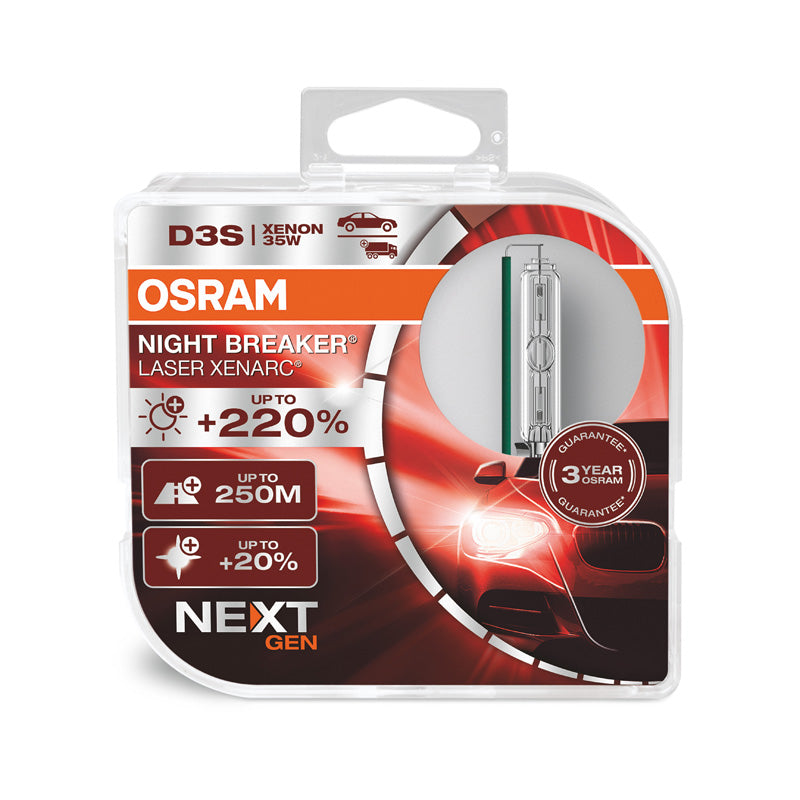 Osram, Xenarc Night Breaker Laser Xenon Birnen D3S - 12V/35W - Satz à 2 Stück (4400k), Rot