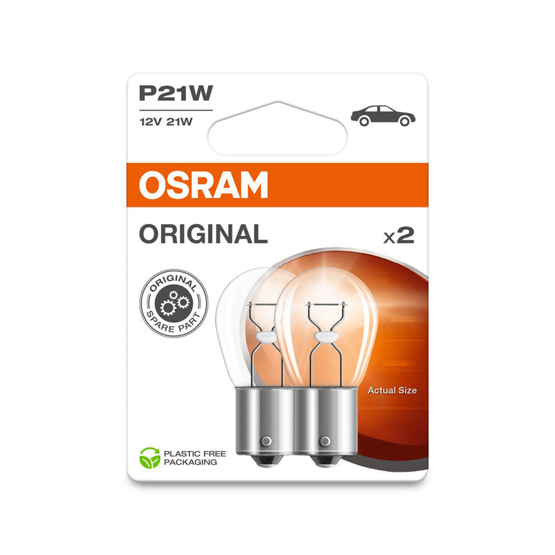 Osram, Original Halogen Birnen - BA15S - 12V/21W - Satz à 2 Stück, Weiss