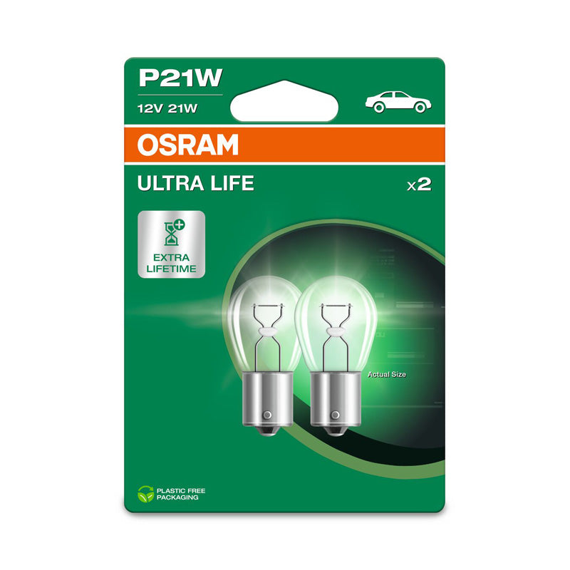 Osram, Ultra Life Halogen Birnen - BA15S - 12V/21W - Satz à 2 Stück, Weiss