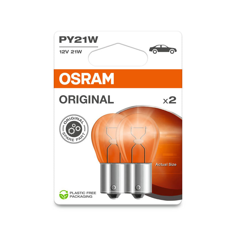 Osram, Original Halogen Birnen - BAU15S - 12V/21W - Satz à 2 Stück - Orange