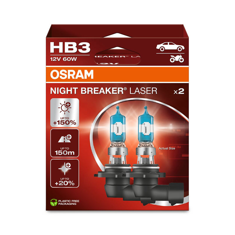 Osram, Night Breaker Laser Halogen Birnen - HB3 (9005) - 12V/60W - Satz à 2 Stück, Blau