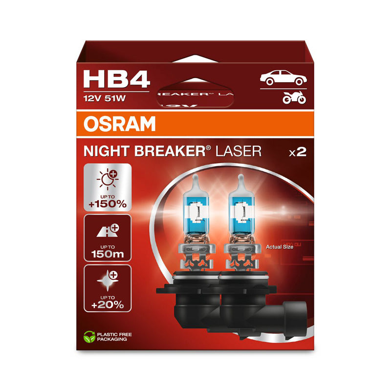 Osram, Night Breaker Laser Halogen Birnen - HB4 (9006) - 12V/51W - Satz à 2 Stück, Blau