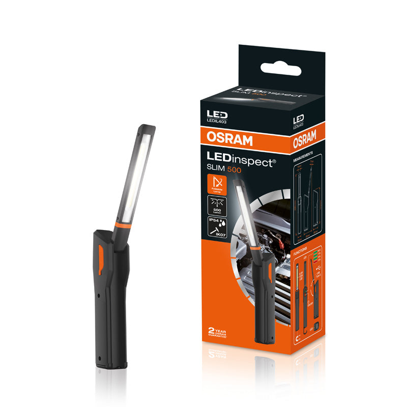 Osram, LEDinspect® SLIM 500 - Handinspektionsleuchte, Orange, Schwarz