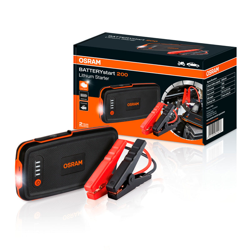 Osram, BATTERYstart 200 - Starthilfe/Powerbank, Orange, Schwarz