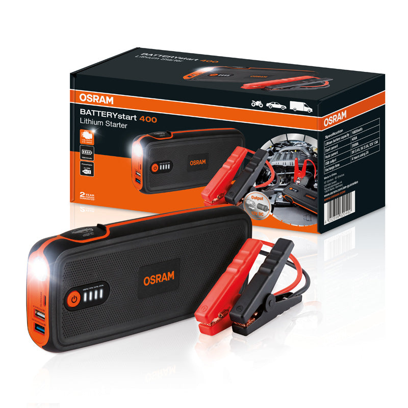 Osram, BATTERYstart 400 - Starthilfe/Powerbank, Orange, Schwarz