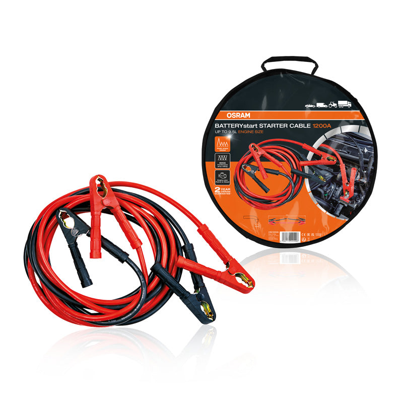 Osram, BATTERYstart 1200A - Starthilfekabel, Orange, Schwarz