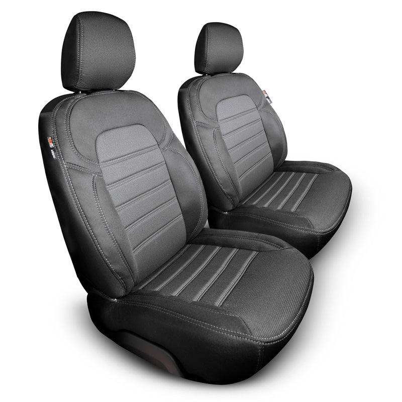 otoM, Original Design Sitzbezüge aus Stoff 1+1 passend für Citroën Berlingo/Peugeot Partner 2008-2018 (Airbag unter Plastikkappe), Textil, Schwarz