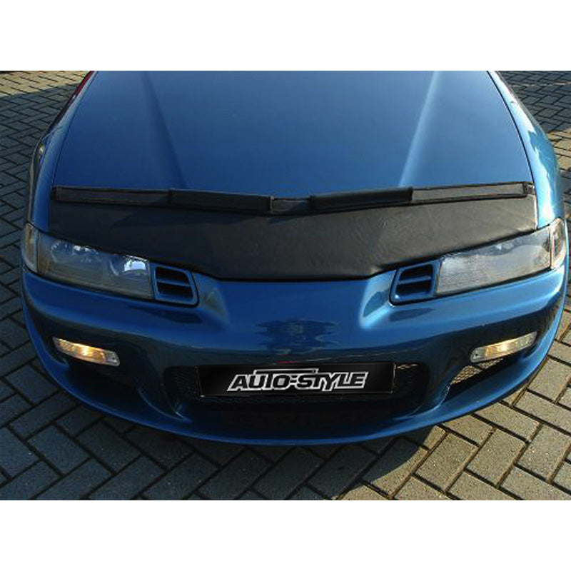 AutoStyle, Motorhauben Steinschlagschutz passend für Honda Prelude 1992-1996 Schwarz, Kunstleder