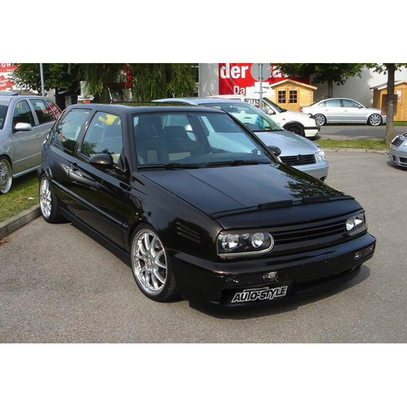 AutoStyle, Motorhauben Steinschlagschutz passend für Volkswagen Golf III 1992-1997+ Cabrio III/IV Schwarz, Kunstleder