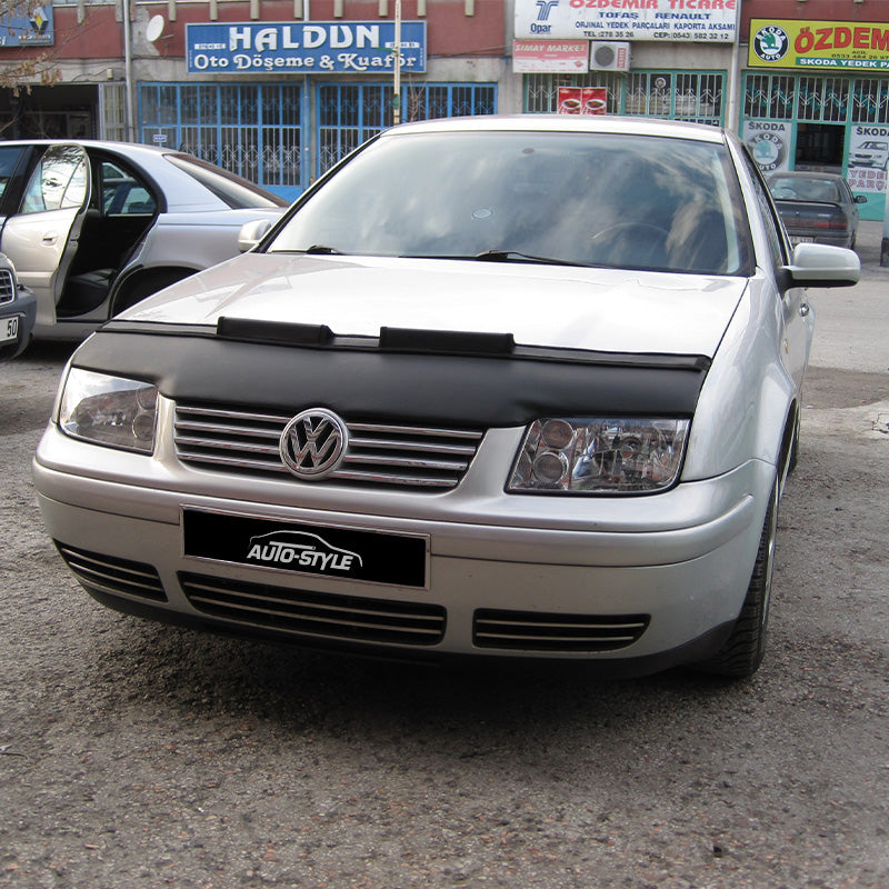 AutoStyle, Motorhauben Steinschlagschutz passend für Volkswagen Bora 1999-2005 Schwarz, Kunstleder