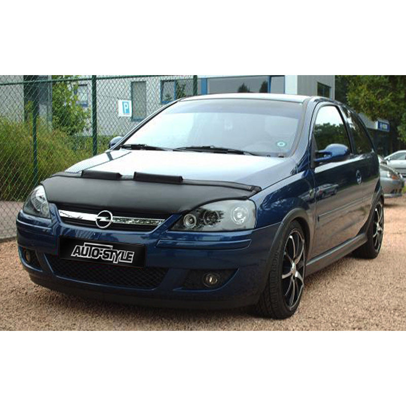 AutoStyle, Motorhauben Steinschlagschutz passend für Opel Corsa C 2001-2006 Schwarz, Kunstleder