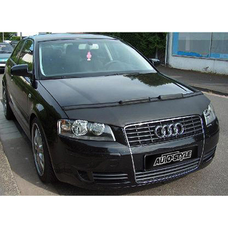 AutoStyle, Motorhauben Steinschlagschutz passend für Audi A3 8P 2003-2005 Schwarz, Kunstleder