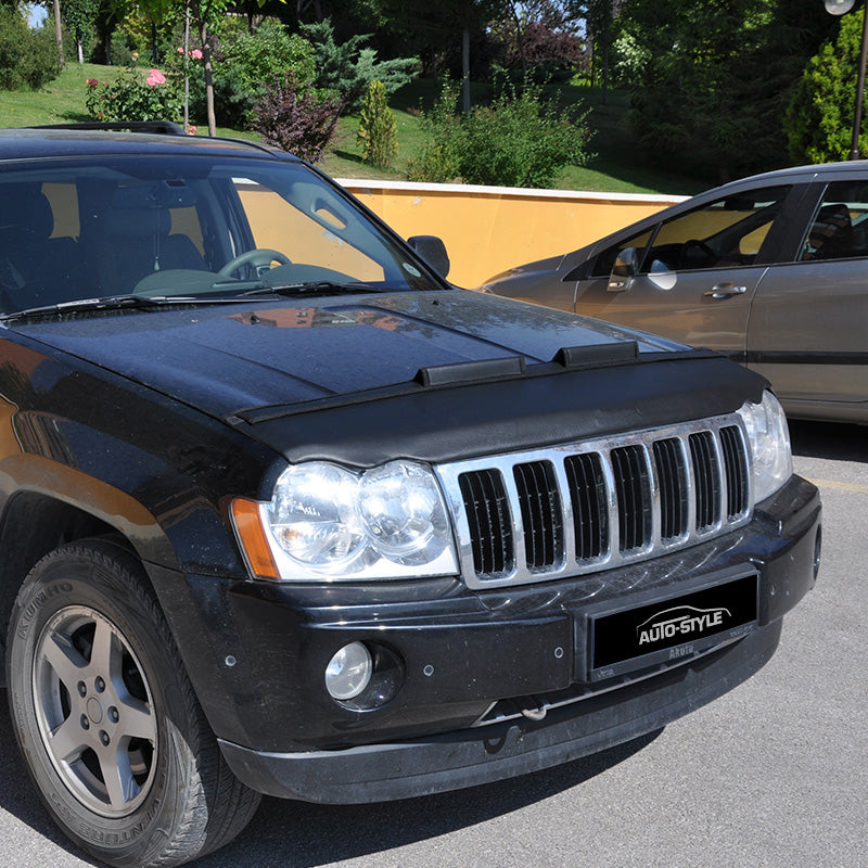 AutoStyle, Motorhauben Steinschlagschutz passend für Jeep Cherokee 2006- Schwarz, Kunstleder