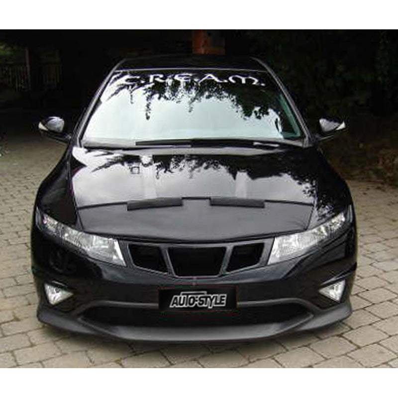 AutoStyle, Motorhauben Steinschlagschutz passend für Honda Civic HB 3/5 türer 2006-2012 Schwarz, Kunstleder