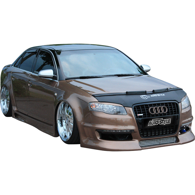 AutoStyle, Motorhauben Steinschlagschutz passend für Audi A4 8F 2005-2008 Schwarz, Kunstleder