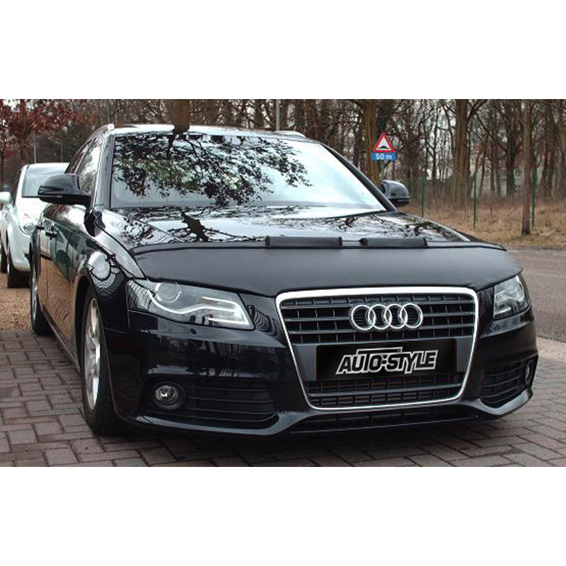 AutoStyle, Motorhauben Steinschlagschutz passend für Audi A4 B8 2008-2011 Schwarz, Kunstleder