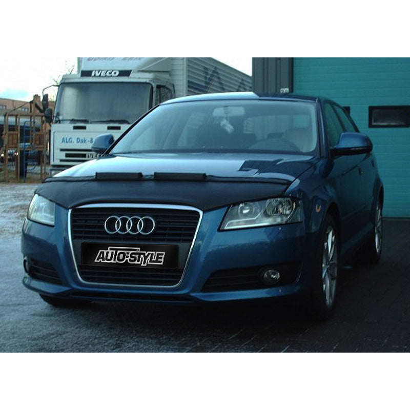 AutoStyle, Motorhauben Steinschlagschutz passend für Audi A3 8P 2009- Schwarz (Facelift), Kunstleder