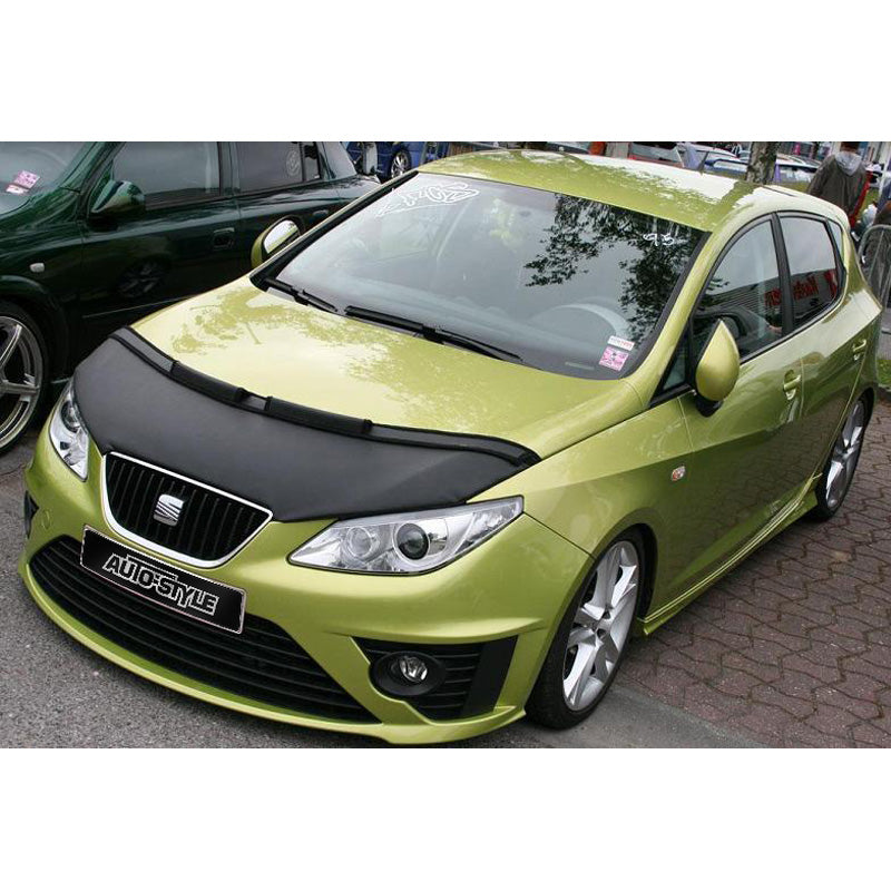 AutoStyle, Motorhauben Steinschlagschutz passend für Seat Ibiza 6J 2008-2012 Schwarz, Kunstleder