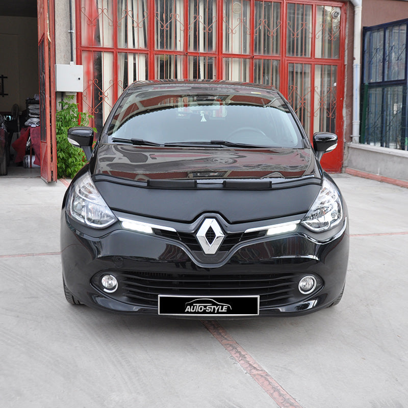 AutoStyle, Motorhauben Steinschlagschutz passend für Renault Clio 2012-2015 Schwarz, Kunstleder