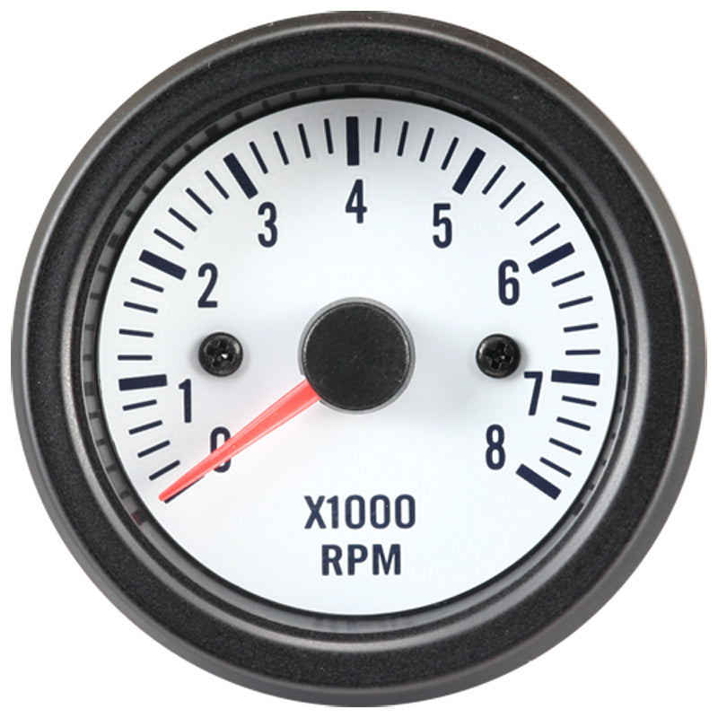 AutoStyle, Klassik Weiß Performance Instrument Tacho >8000rpm 2/3/4/5/6/8 Zyl. 52mm, Aluminium, Weiss