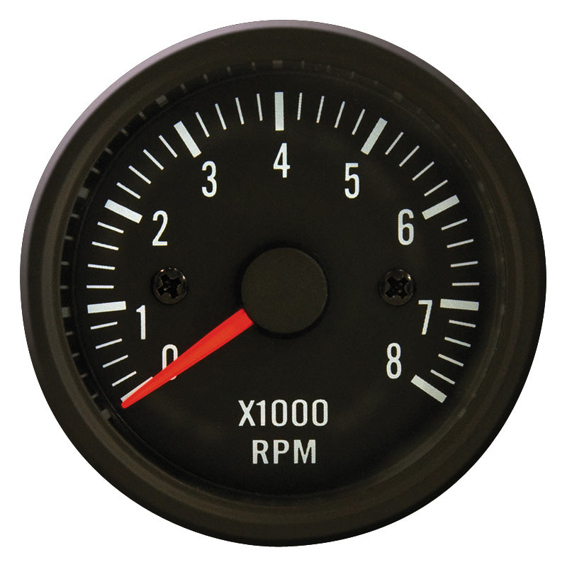 AutoStyle, Klassik Schwarz Performance Instrument Tacho >8000rpm 2/3/4/5/6/8 Zyl. 52mm, Aluminium