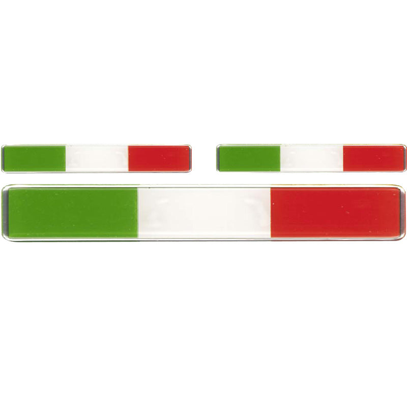 Quattroerre, Aufkleber 3D italienische Flagge 3 Stück, Grün, Rot, Weiss