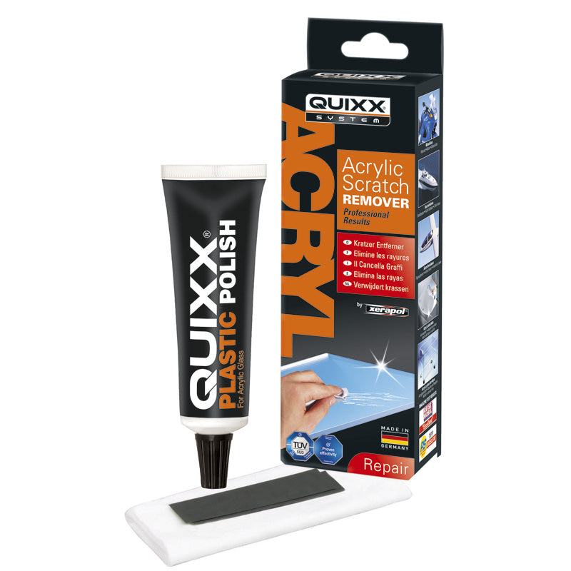 QUIXX, Quixx Xerapol Acrylic Scratch Remover / Kratzentferner (50g Politur/1 Tuch/2 Schleifpapier)., Flüssigkeit