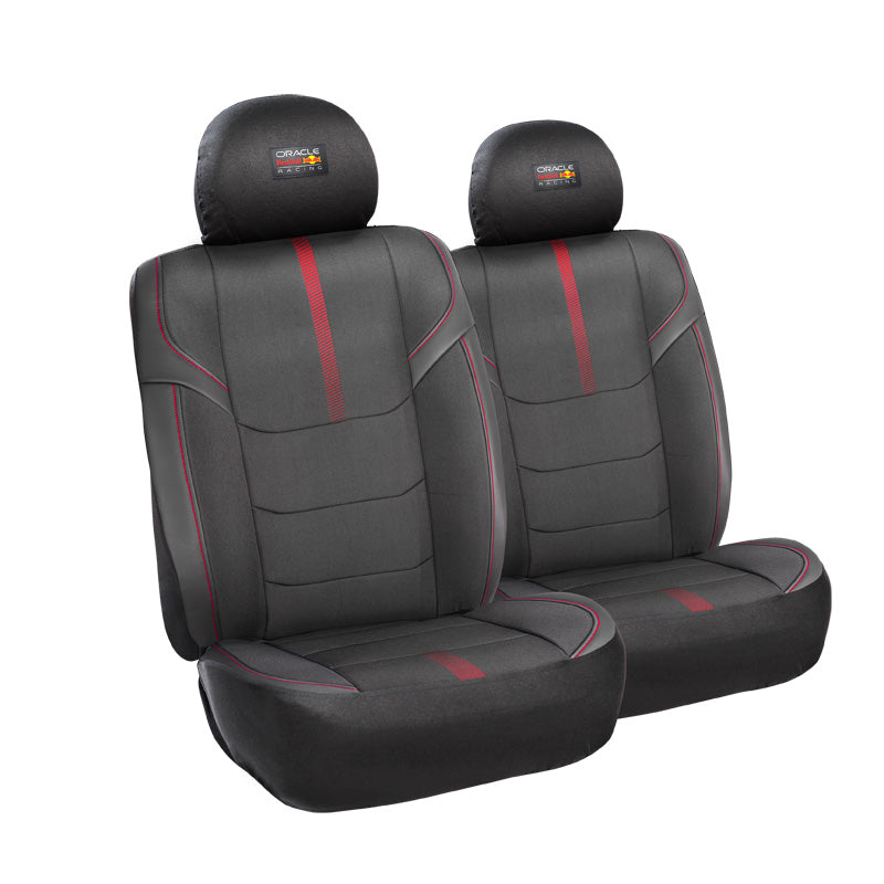 Red Bull Racing, Red Bull Oracle Universelle Sitzbezüge Pro - 6-teiliges Satz - Schwarz/Rot - passend für Side-Airbags, Polyester, PVC, Rot, Schwarz