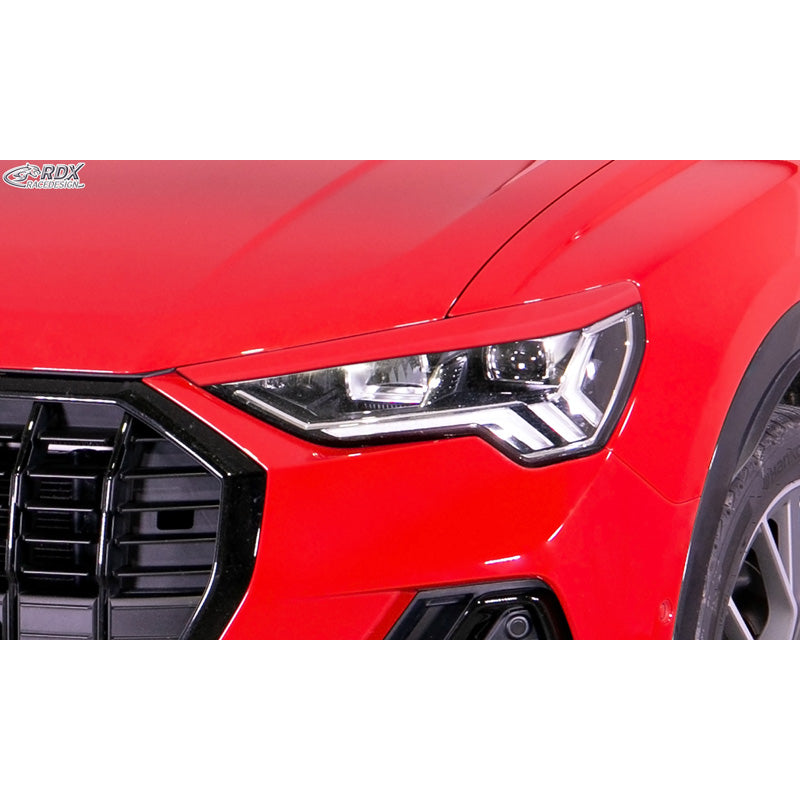 RDX Racedesign, Scheinwerferblenden passend für Audi Q3 (F3) inkl. Sportback 2019- (ABS), Unlackiert