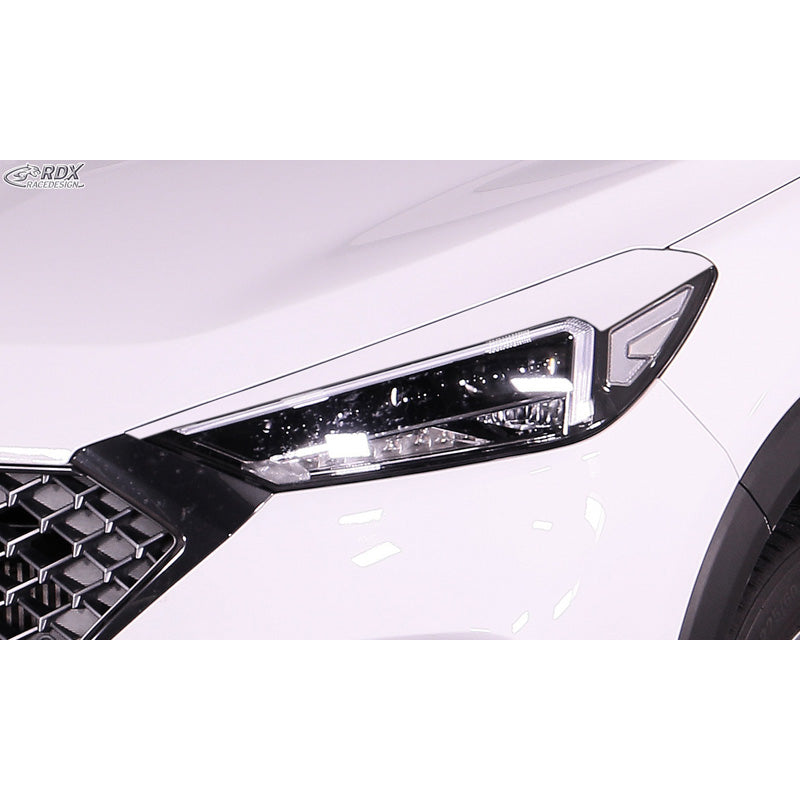 RDX Racedesign, Scheinwerferblenden passend für Hyundai Tucson (TLE) Facelift (nur LED-Scheinwerfer) 2018-2020 (ABS), Unlackiert