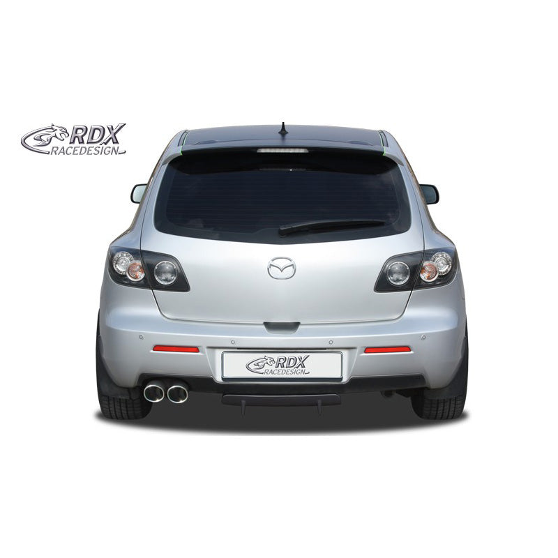 RDX Racedesign, Heckschürzenansatz Diffuser U-Diff passend für Mazda 3 (BK) FL 2006-2009 (PU), PU-Rim, Unlackiert