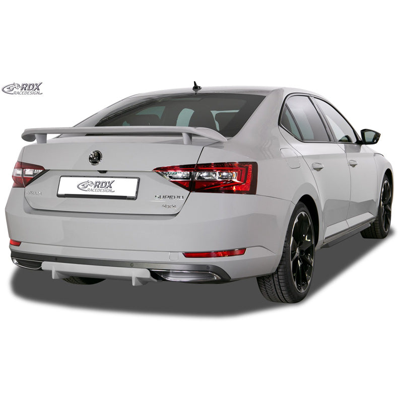 RDX Racedesign, Heckschürzenansatz Diffuser U-Diff XL passend für Skoda Superb III (3V) 2015- (PU), PU-Rim, Unlackiert