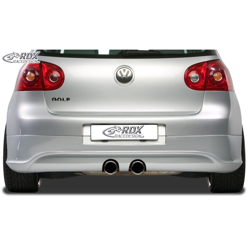 RDX Racedesign, Heckschürzenansatz passend für Volkswagen Golf V R32 Schrägheck 3/5-türer 2003-2008 (R32 Auspuff) exkl. Variant/Plus (ABS), Unlackiert