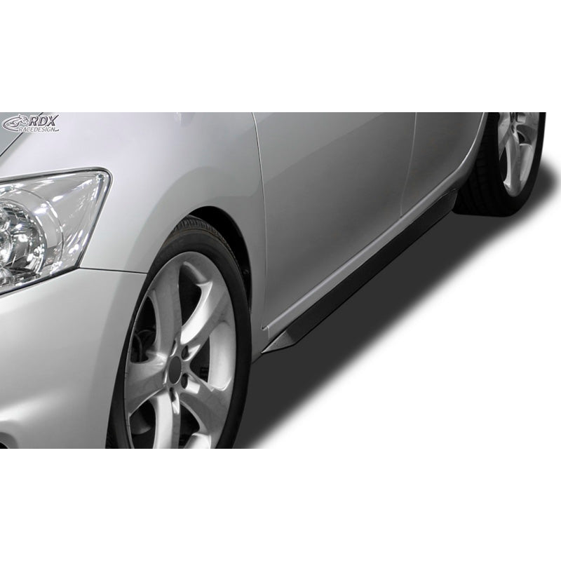 RDX Racedesign, Seitenschweller Slim passend für Toyota Auris E150 2007-2012 (ABS Schwarz glänzend)