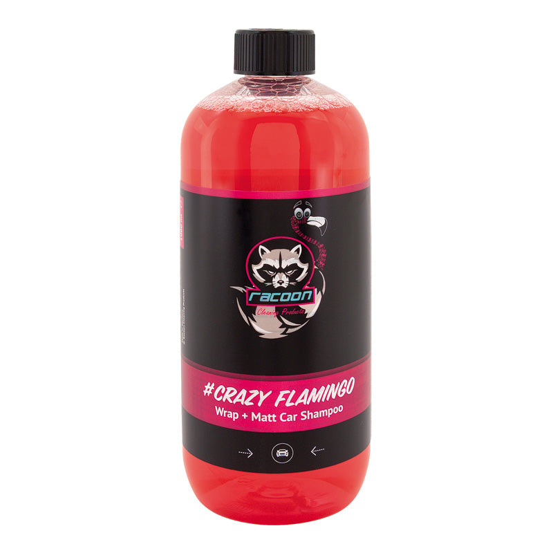 Racoon, CRAZY FLAMINGO Wrap + Matt Car Shampoo - 1000ml, Flüssigkeit, Rot