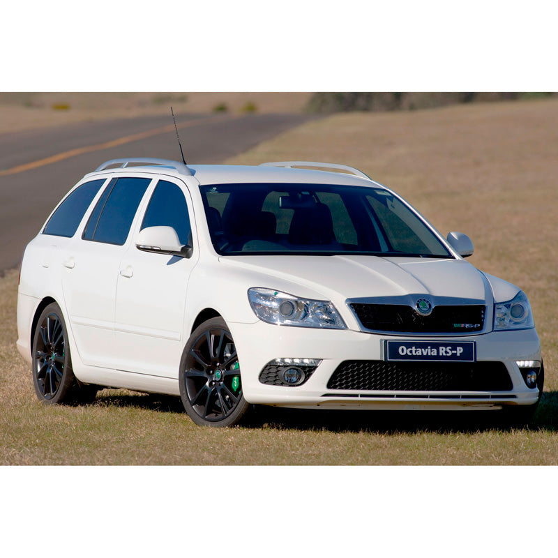 Blanco, AutoStyle Frontstoßstange passend für Skoda Octavia 2009-2012 RS-Look inkl. Grills & TFL & Nebellampen (PP), ABS, Unlackiert