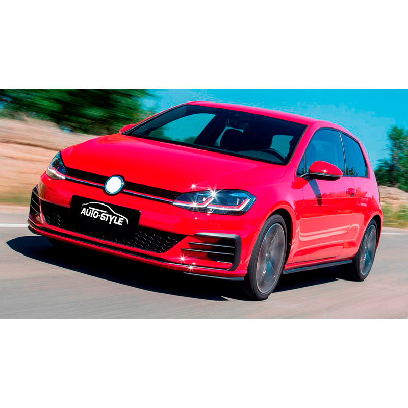 Blanco, AutoStyle Frontstoßstange passend für Volkswagen Golf VII Facelift 2017- GTi-Look inkl. Grills & Nebellampen (PP), ABS, Unlackiert