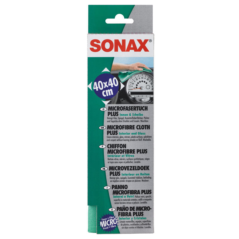 SONAX, Sonax 416.500 Mikrofasertuch Plus Innen & Scheibe, Grün