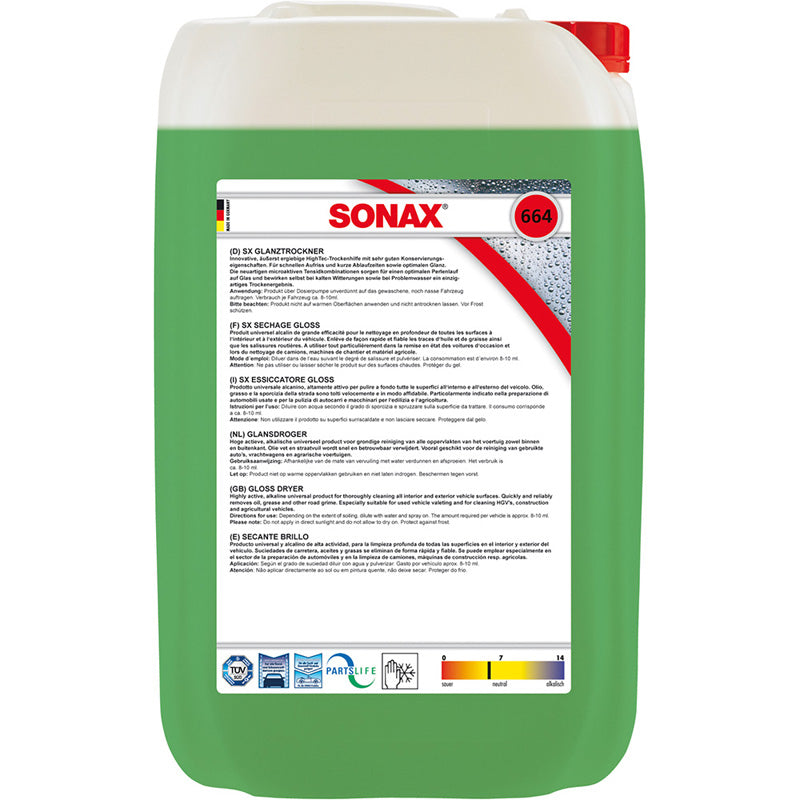 SONAX, Sonax 664.705 Dry+ Glanztrockner 25-Liter, Flüssigkeit, Grün