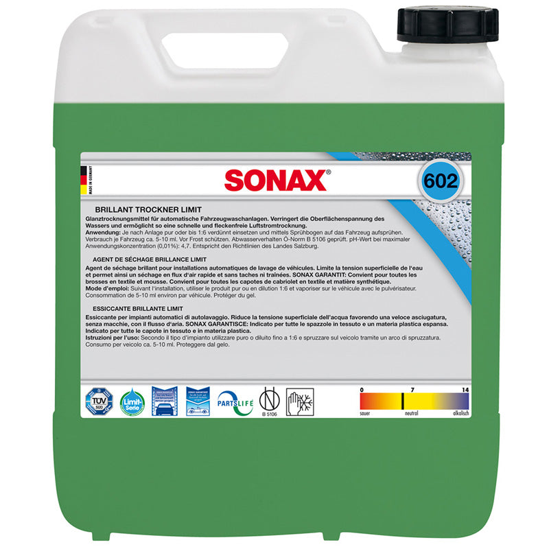 SONAX, Sonax 602.600 Limit Briljant Trockner 10-Liter, Flüssigkeit, Grün