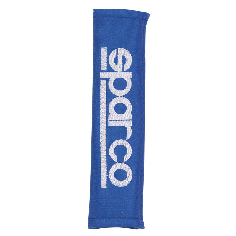 Sparco, Gurtpolster GT - Blau + Logo - 2 Stück